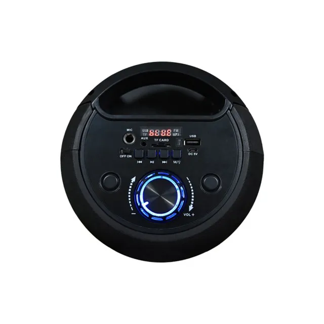 14w portable speaker with 5.0, TF, USB, FM, MIC, TWS, LED display, LED flashlight function