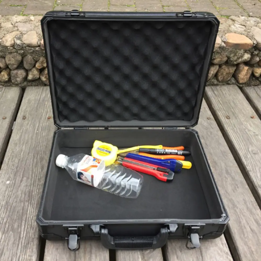 portable Aluminum Tool case suitcase toolbox document box Impact resistant safety case equipment camera case with foam padding