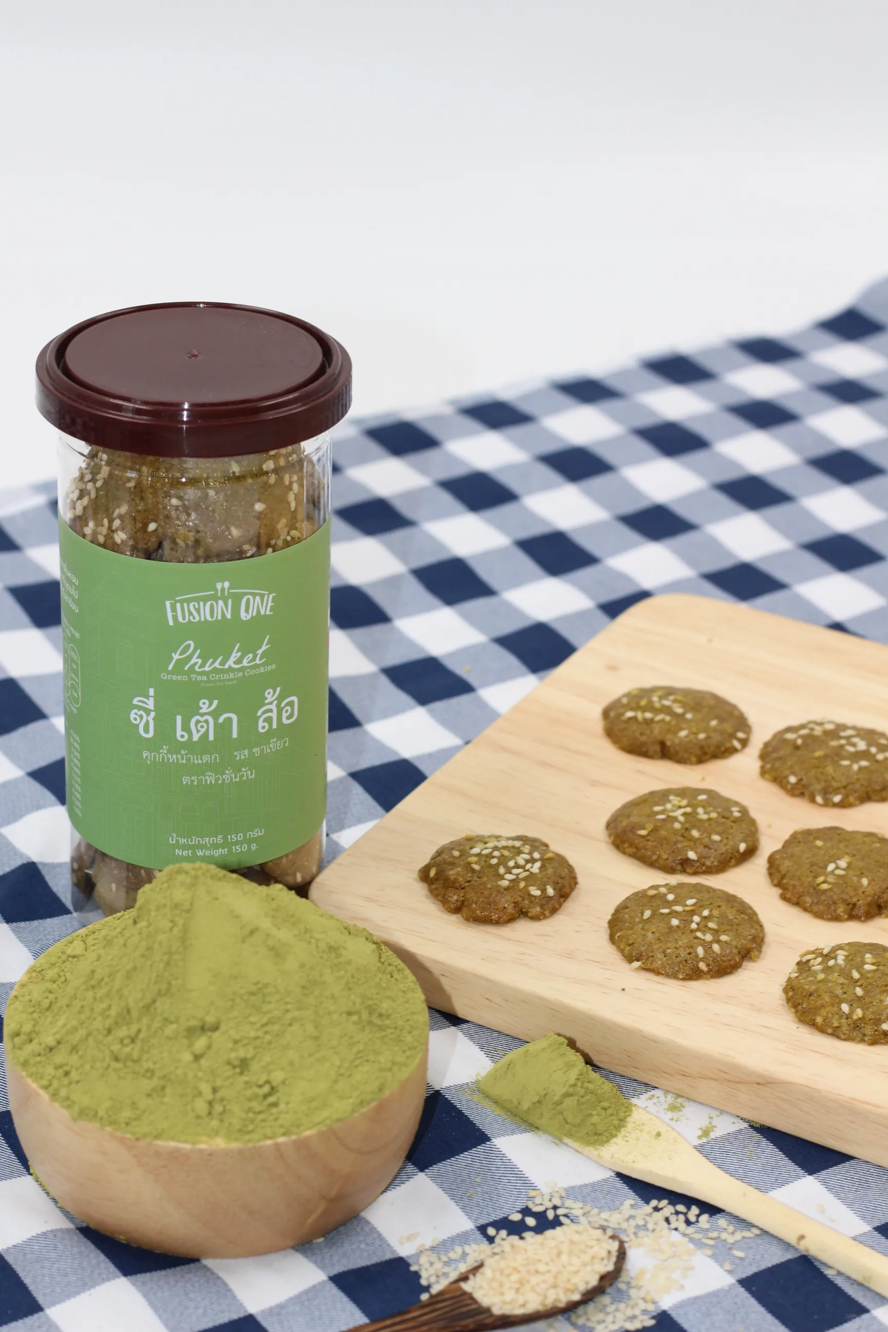 Печенье премиум-класса на Пхукете со вкусом зеленого чая, 180-200 г, Fusion One, легкая и вкусная закуска из Таиланда