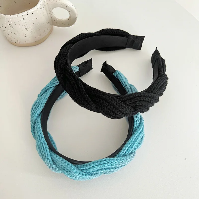 4cm Wide Acrylic Yards Braided Headbands For Women Big Plait Hairbands Hair Hoops For Girls Hair Accessories