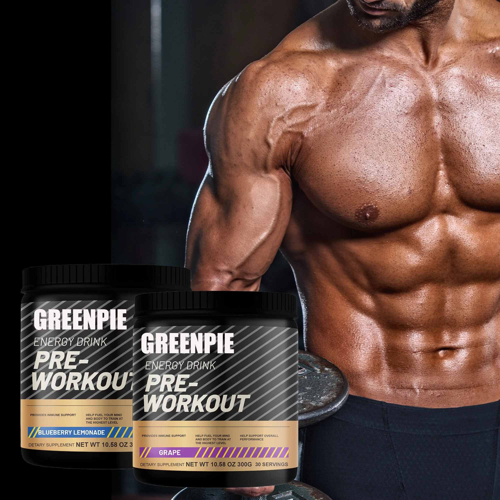Greenpie Preworkout Energy Endurance Booster Powder Citrulline Arginine Sports Bodybuilding pre workout Supplement for Gym