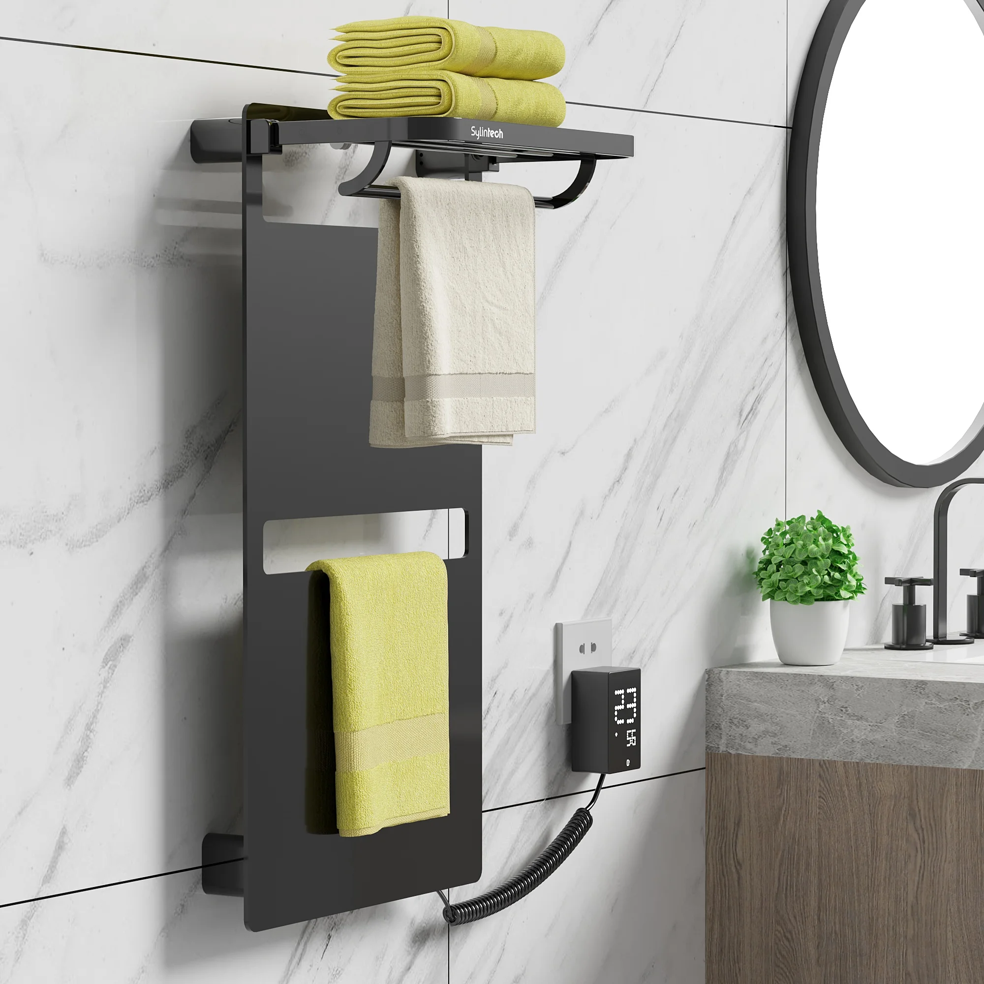 Amazon hot selling bathroom dedicated high-quality graphene electric towel holder  heating towel warmer drying rack
