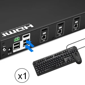 USB multiviewer 4K HDMI video KVM Switch 8 way remote switch
