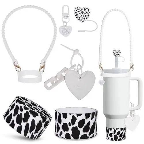 Tumbler Boot Handle Lanyard Holder Keychain Cup Pendant Handle Charms Straw Topper 40oz Bottle Accessories 5pcs Sets