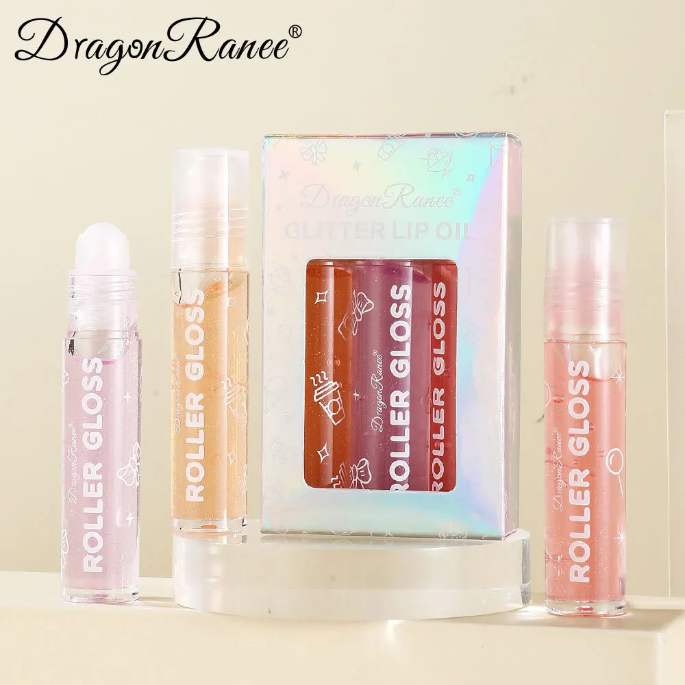 Lip Gloss Three Piece Set Transparent Lip Gloss Thin Flash Coating Box Moisturizing Lip Oil