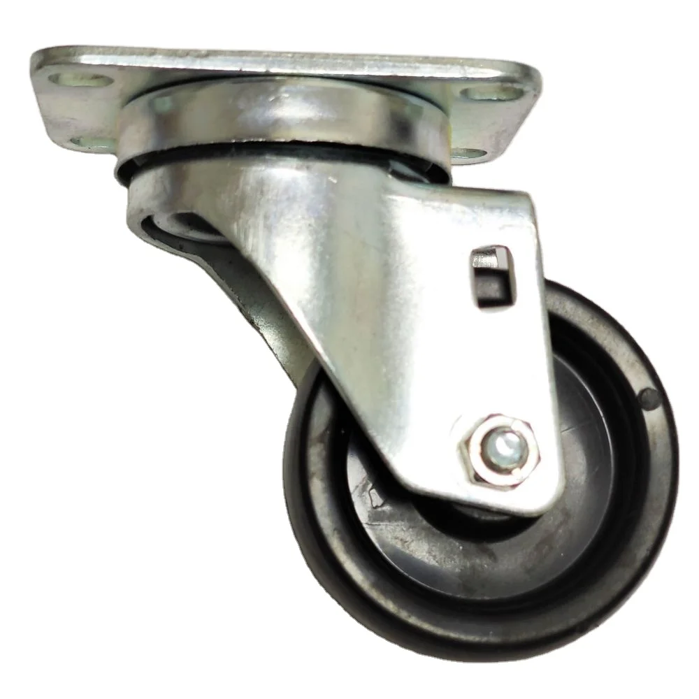 HM2209 Factory Directly 3 inch Factory Direct Sales Black Light Shopping Cart/Flatbed Cart Universal Caster Wheels