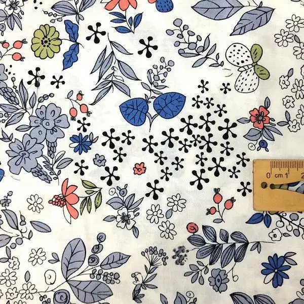 Высококачественная Яркая дизайнерская легкая хлопчатобумажная ткань для рубашек с маленьким цветочным