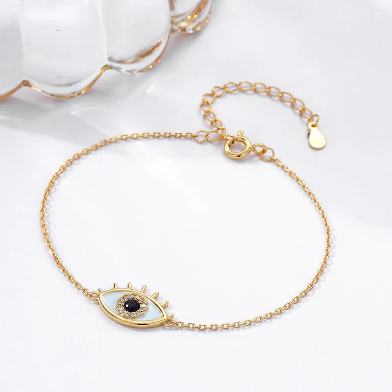 2024 New Arrival 925 Silver Diamond Evil Eyes Bracelet Good Selling Metal Cubic Zirconia Devil Eyes Bracelet For Daily Life