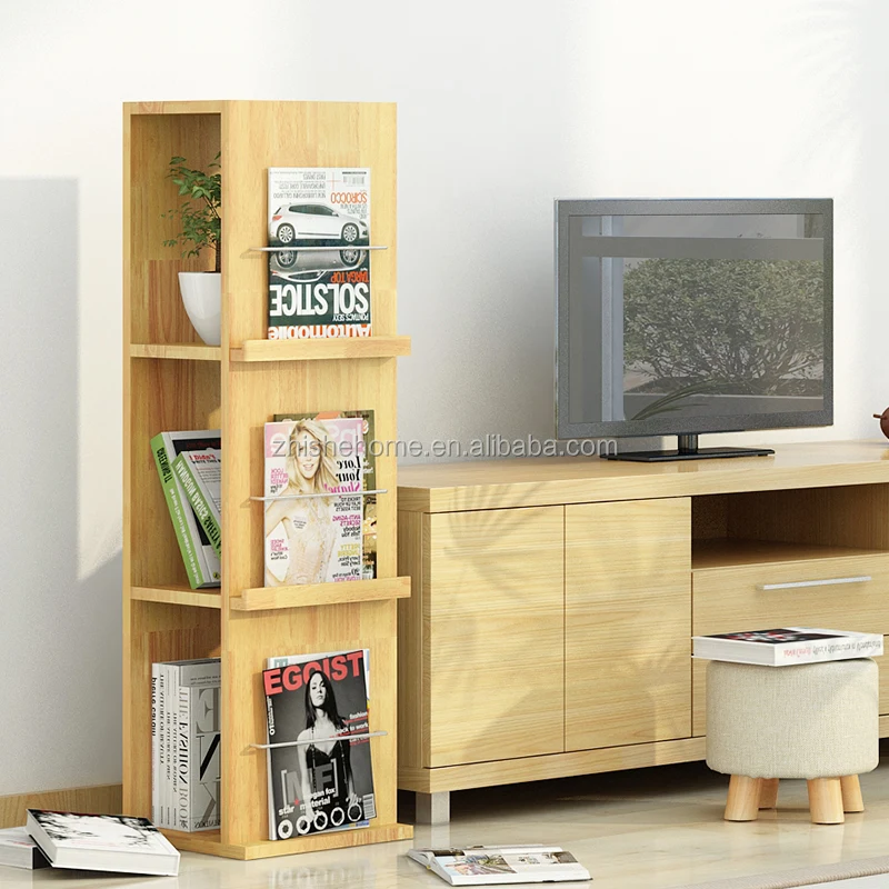 Modern  Solid Wood Furniture Magazine Holder Cabinet Wooden Bookcase Book shelf