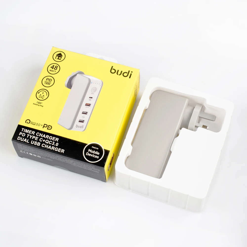 3 порта usb аккумулятор таймер pd зарядное устройство с таймером серийной дорожное для мобильных телефонов smart qc3.0