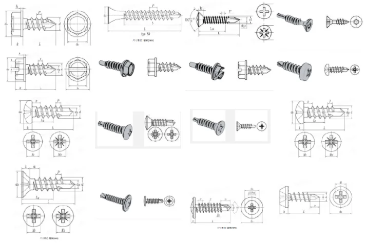 metal stainless steel self drilling screw Yellow White Zinc Self Drilling Tek Screw with pvc rubber washer for roof