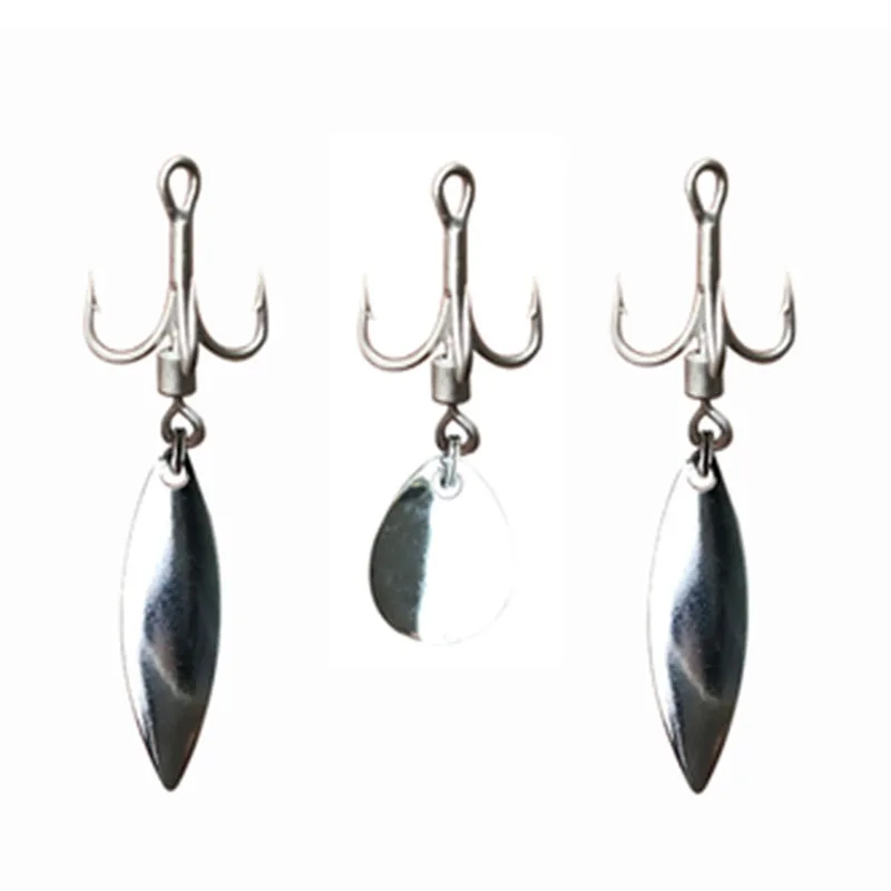 Fishing Hook Treble Hook with spoon Fishing Tackle 4# 6# High Carbon Steel Treble fishhook spinner bait