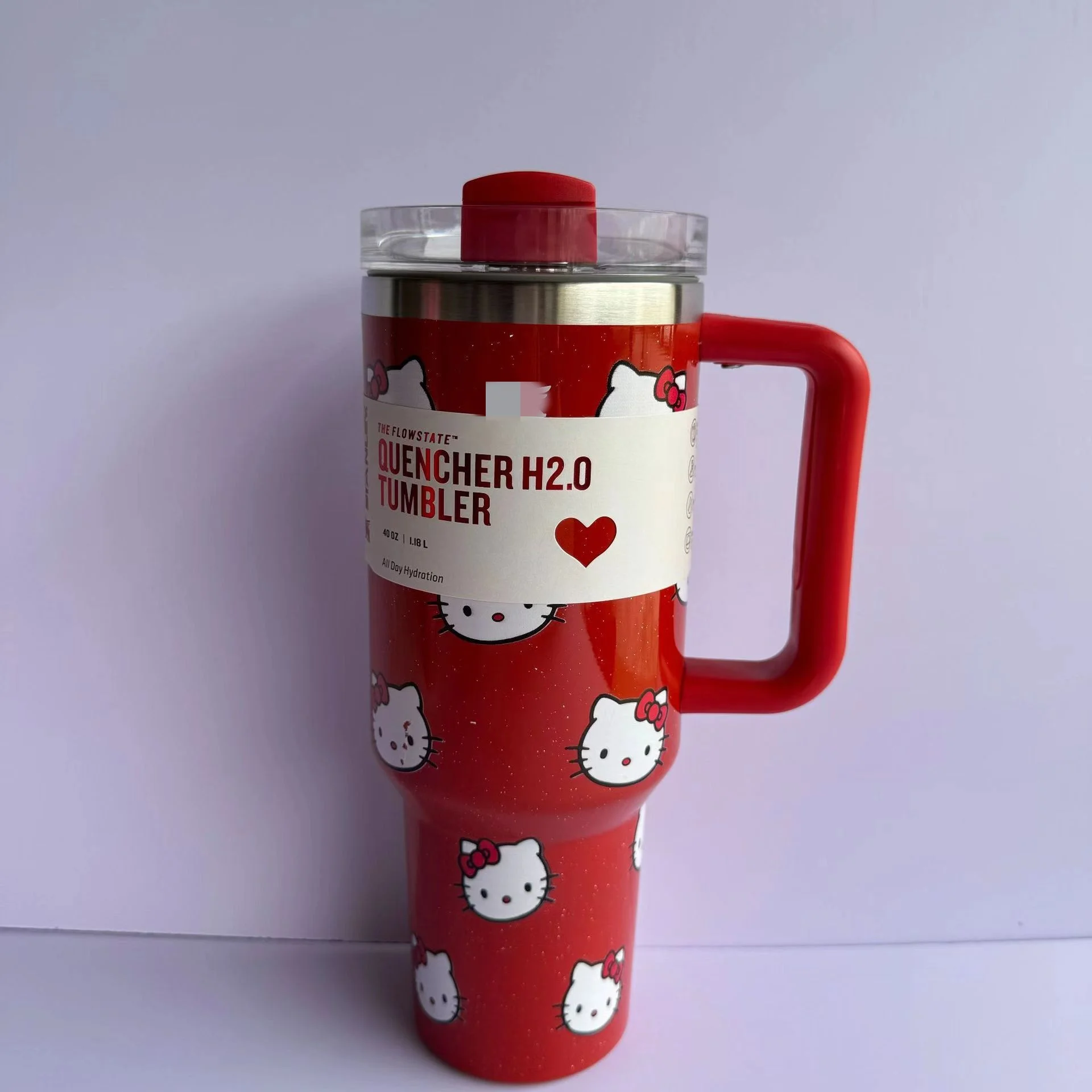 Hot Sale 40oz KT Cat Thermos Cup Creative Stainless Steel Double Layer Vacuum Mug Water Cup Handle Ice Master Car Mug