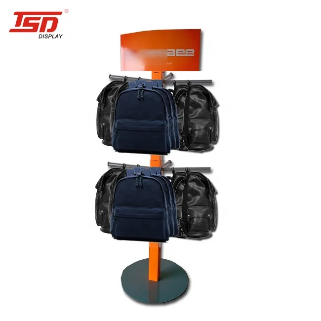 custom luxury shop floor metal hanging hand bag display rack  retail shop bag  display stand