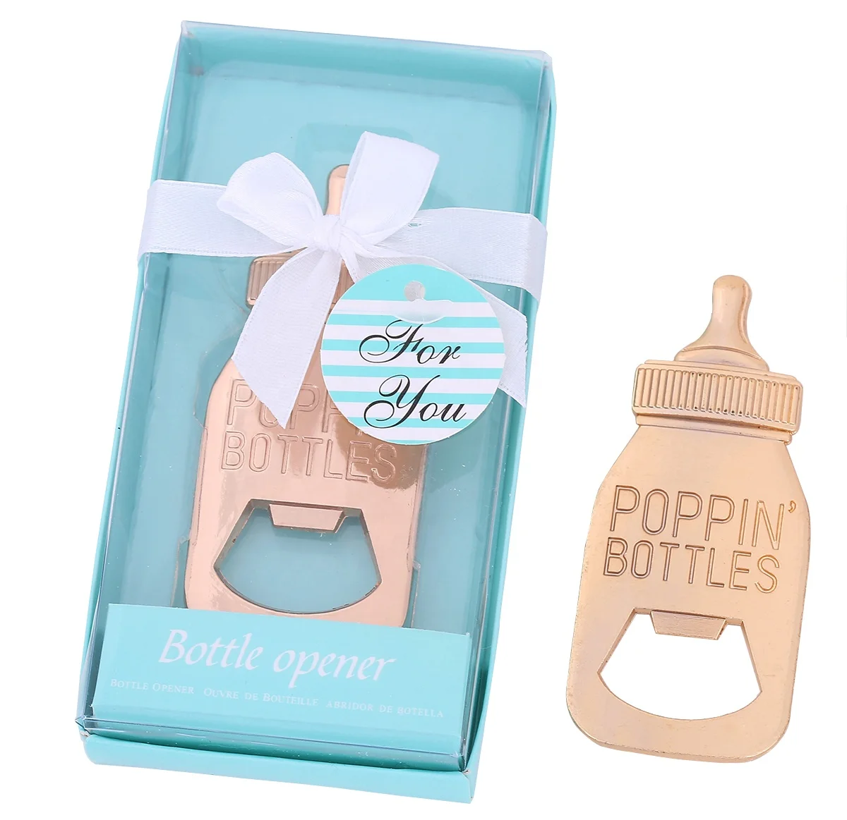 
Amazon Top Seller 2019 Poppin Bottles Baby Bottle Opener for Baby Shower Favor Gift Supplies for Guests 