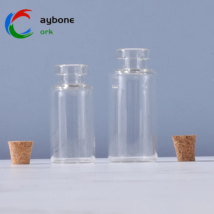 Stock Glass Bottles in 1ml 2ml 3ml Sizes with Cork Mouth for Wishing Drifting Hanging Bottle Applications