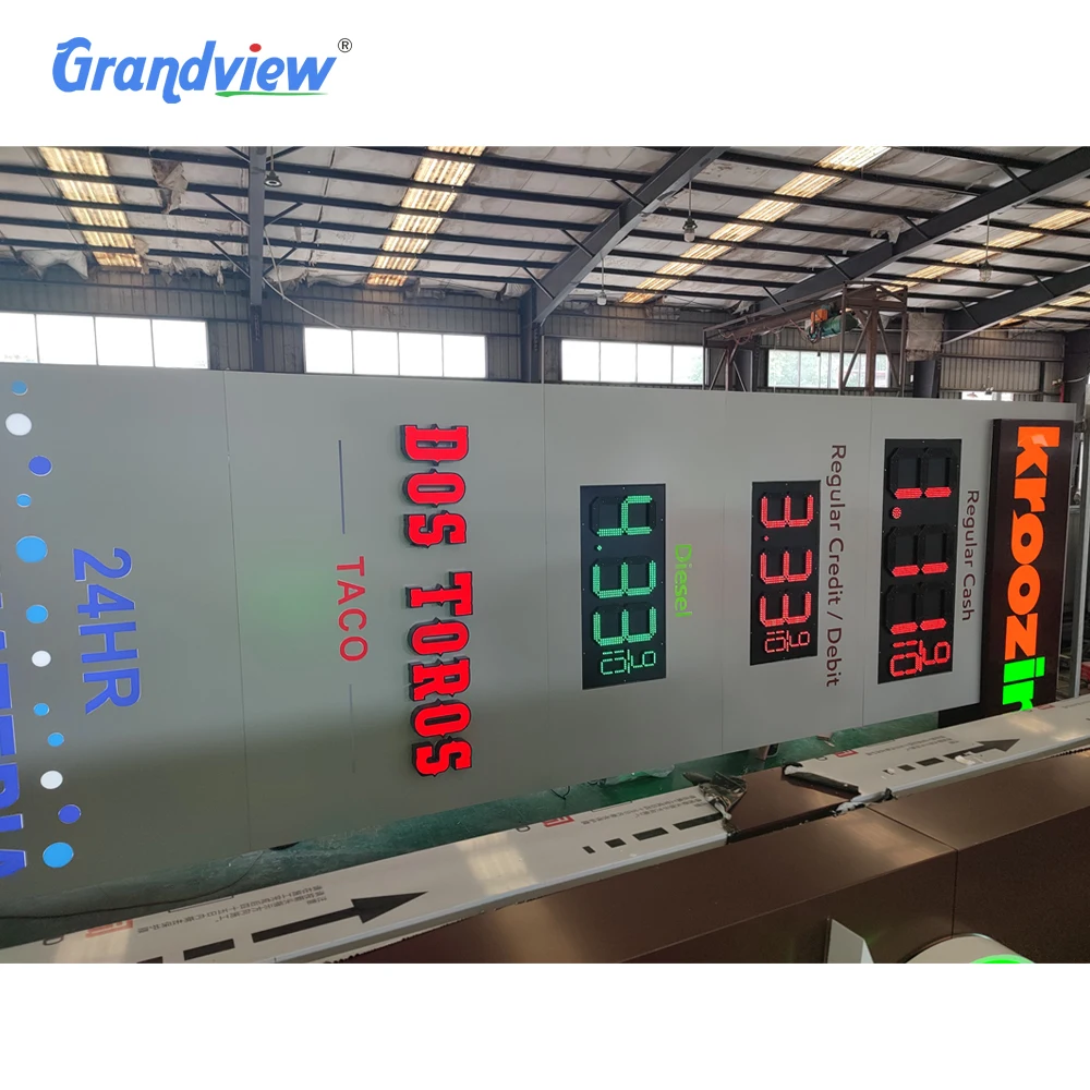 Illuminated Led Pylon Sign Petrol Filling Station Pole Signs & Pylon Signs