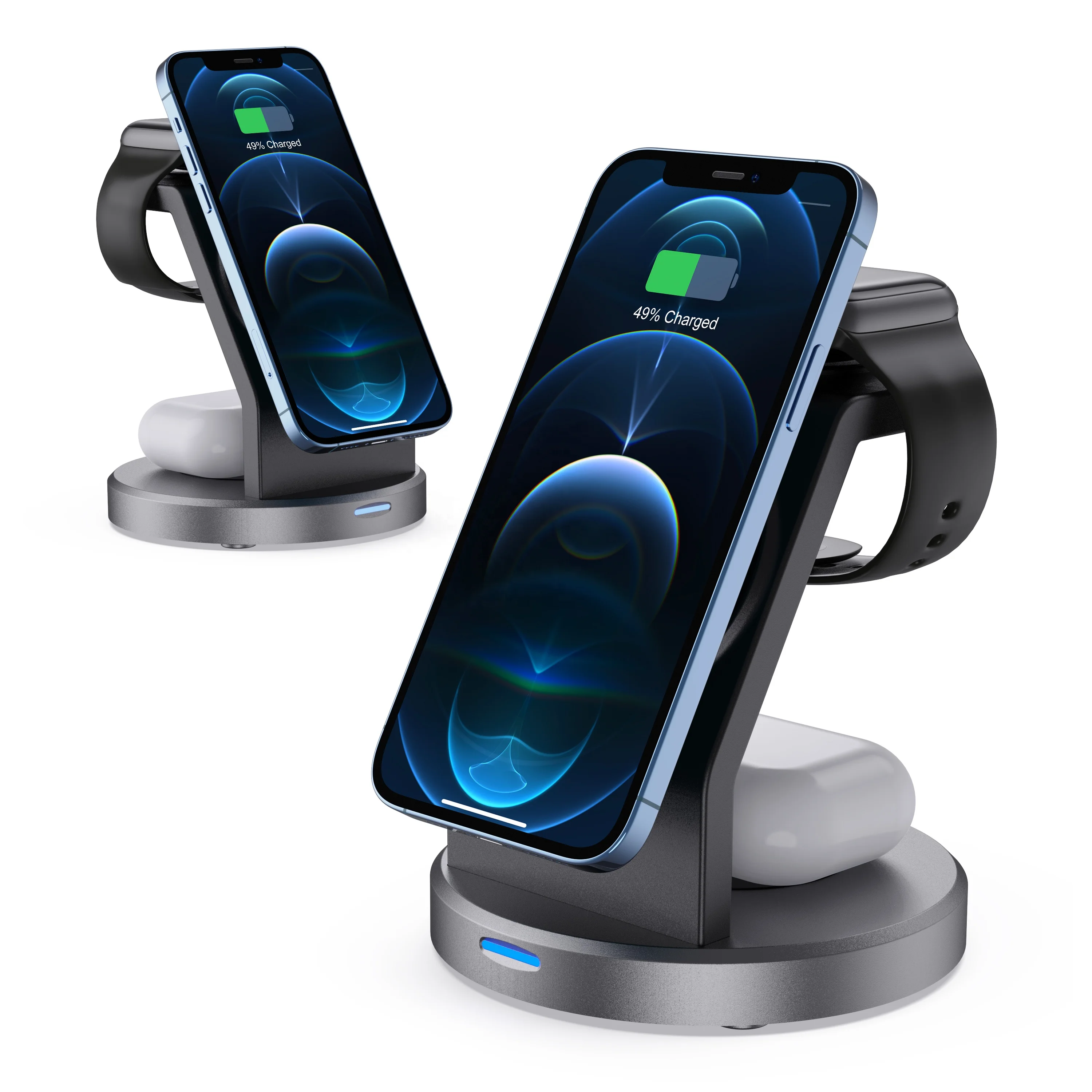 3-in-1 Smart Magnetic Wireless Charger TYPE-C Interface Simultaneous Charging Mobile Phones Watches Multiple Protections