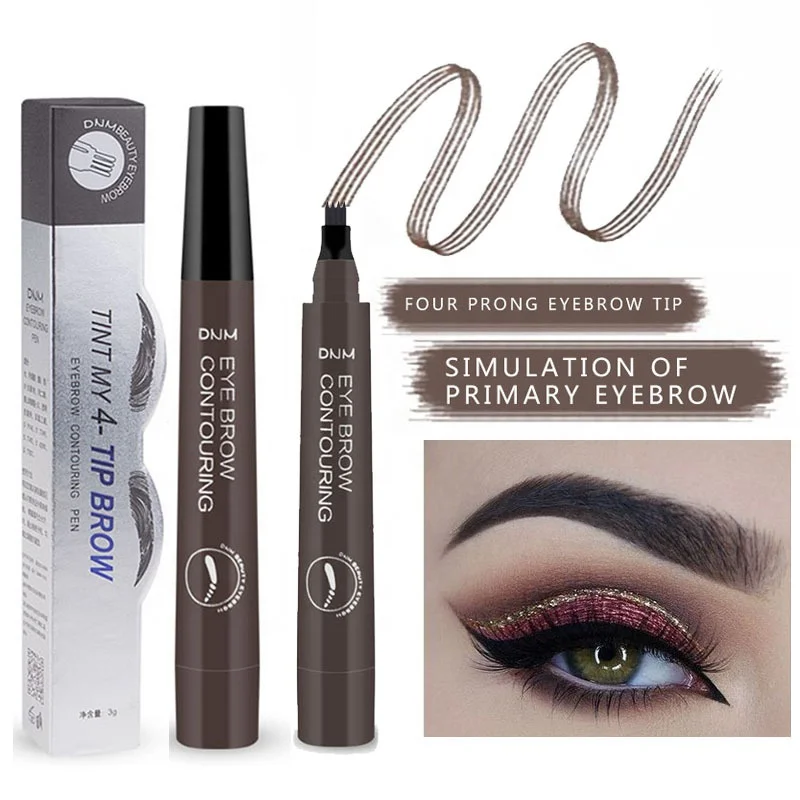 Hot Sale PMU Eyebrow Contouring Pen Waterproof Microblading Natural Brow Pen with a Micro-Fork Tip Applicator Eyebrow Pencil