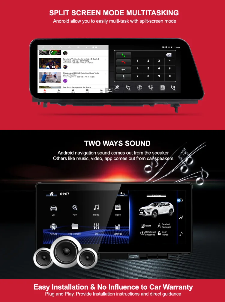 YZG 10.25" 4 Core Carplay Upgrade Radio Video Navigation Multimedia DVD Player GPS Used for Lexus CT200h Android RHD