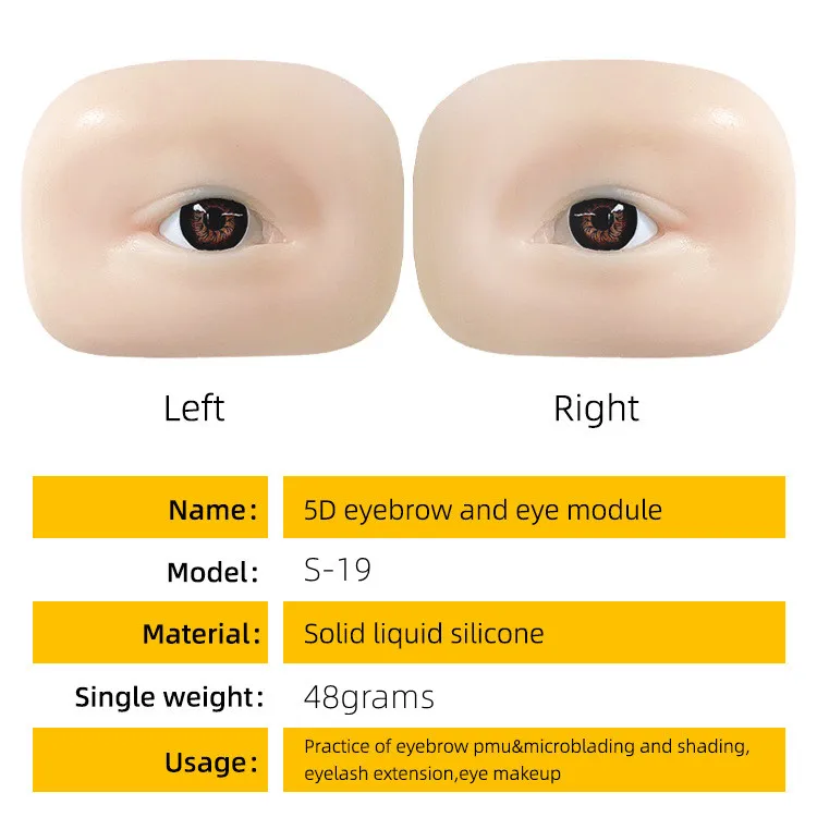 eyebrow microblading silicone skin practice pad Model Tattoo Practice Skin Microblading Soft Eyes Model With Eyeball
