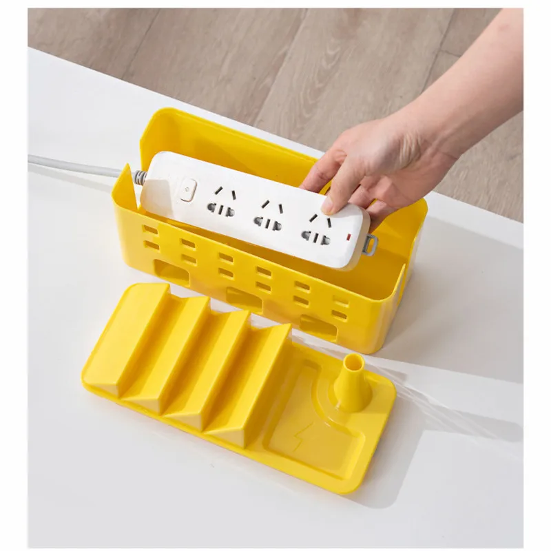 Professional Power Strip Organizer Box Desk Computer Cable Organizer Box Neat and Tidy Storage Solution for Power Strips