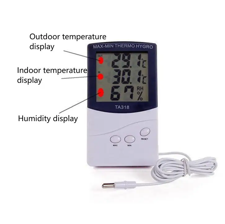 thermo-hygro meter smart thermohygrometer with probe sensor indoor and outdoor digital thermo hygrometer thermohygrometers