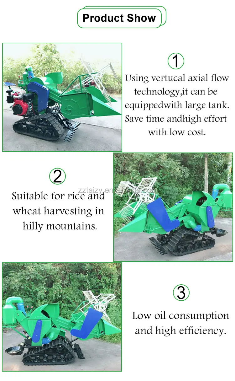 large output capacity portable engine combine rice mini harvester machine