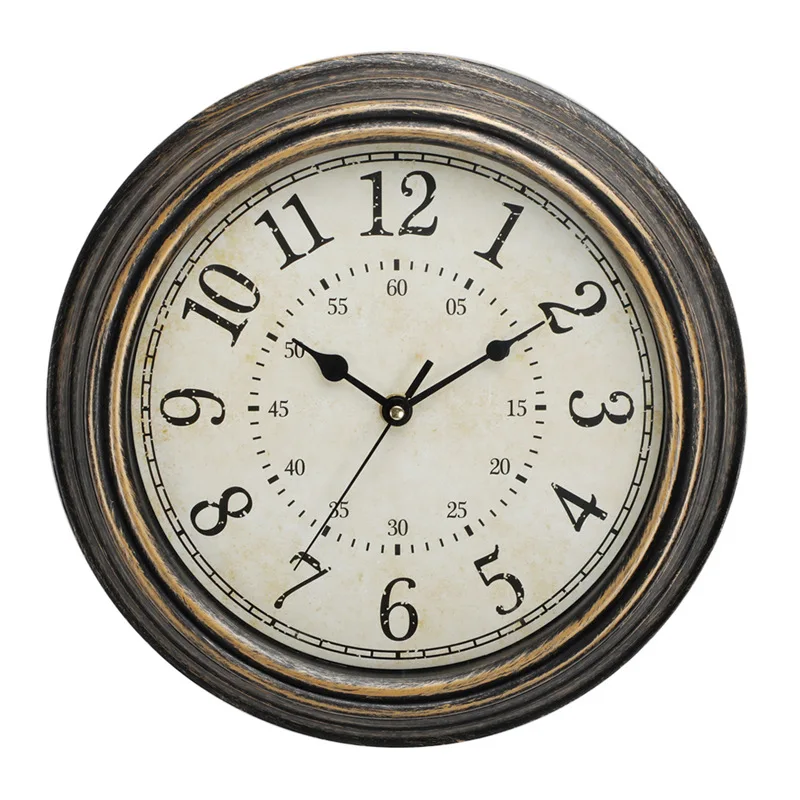 1pc wall clock 12 inch silent living room creative American retro quartz clock Nordic plastic clock Amazon