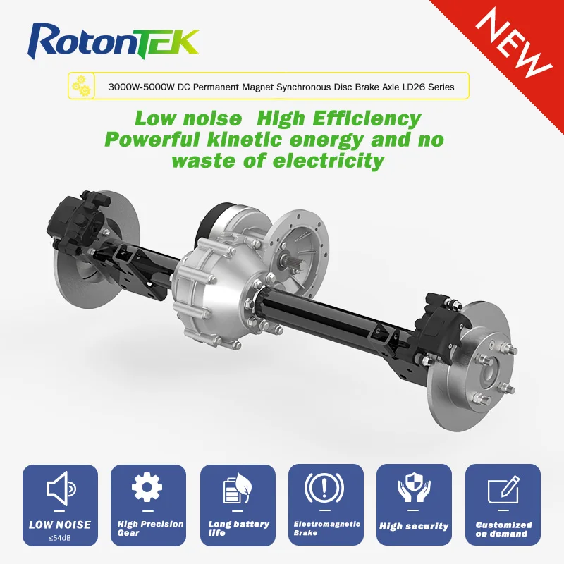 Customizable 3KW 5KW Electric Golf Cart Transaxle DC 48V-72V Rear Axle Propeller Shafts