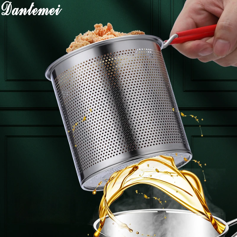 High Quality Cookware Set Cooking Pot Round Fryer Stainless Steel Deep Fryer Pot With Filter Basket