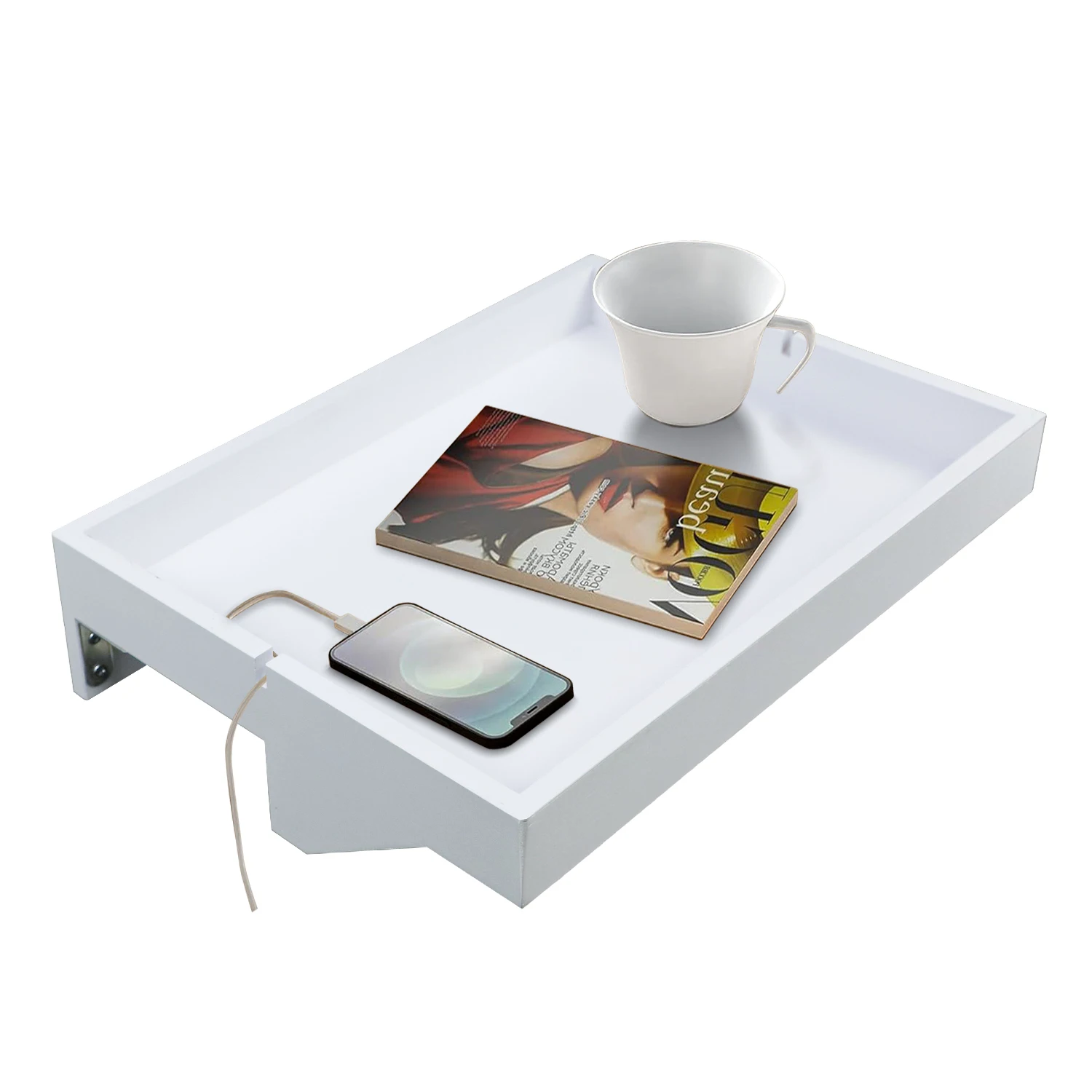 GL Custom Bedside Storage Shelves Bed Side Table Floating Nightstand Organizer Adjustable Bamboo Bedside Shelf For Bed Top Bunk