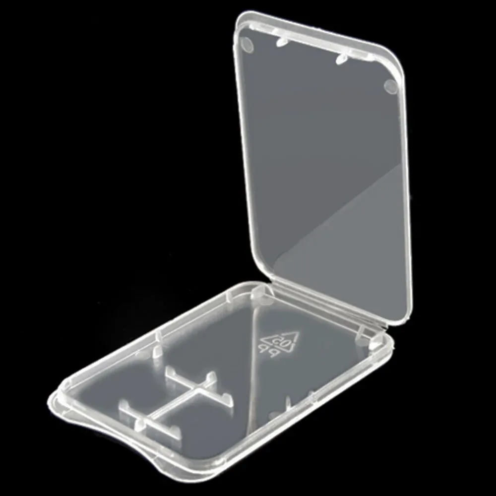 Transparent Plastic Standard SD Memory Card Case Holder Box Storage Carry Storage Box for SD TF Card