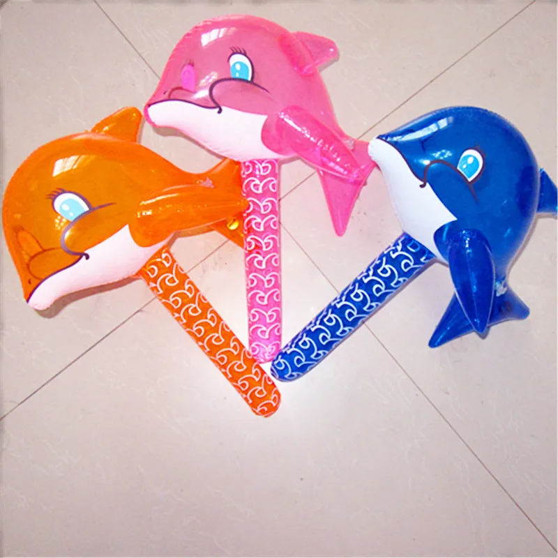 wholesale PVC 40cm inflatable animal stick hammer toy for promotion