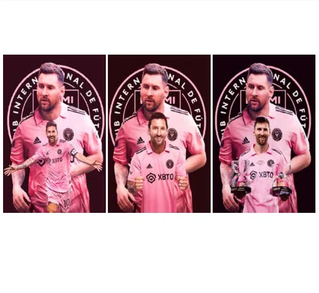 Newest design football player  3D lenticular poster sport  star 3D wall picture of Messi Ronaldo