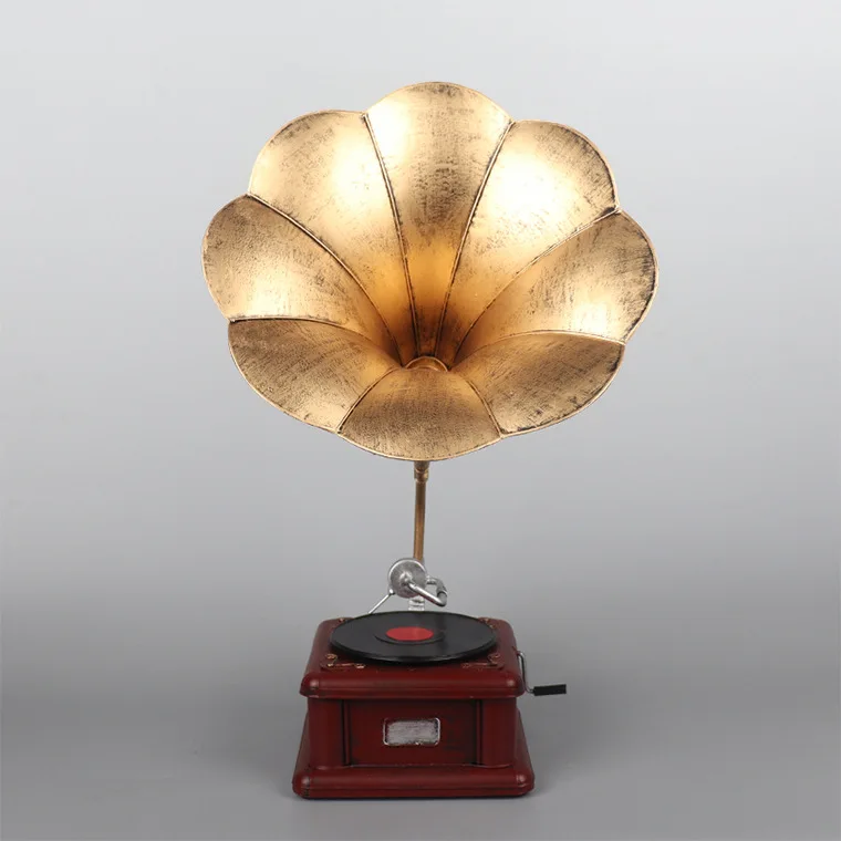 Ретро старая виниловая запись фонограф модель ностальгическая гостиная мягкие украшения фотография Реквизит