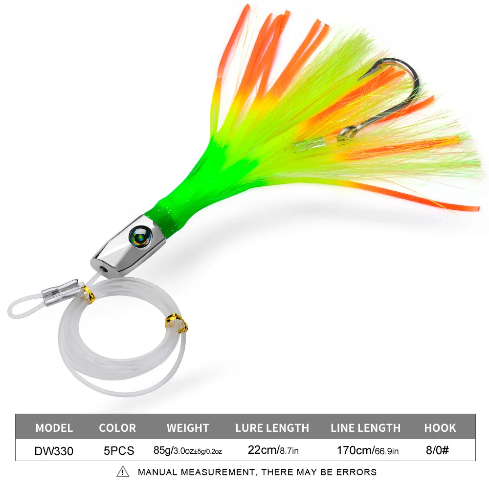 JETSHARK 22CM/85G Squid bait metal head octopus hook floating Popper fishing lure luminous