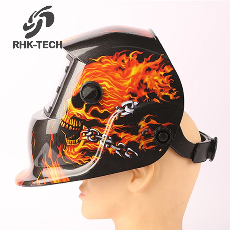 RHK TECH Factory Популярные противопожарные дизайнерские наклейки с черепом на солнечной батарее автоматическим затемнением сварочный