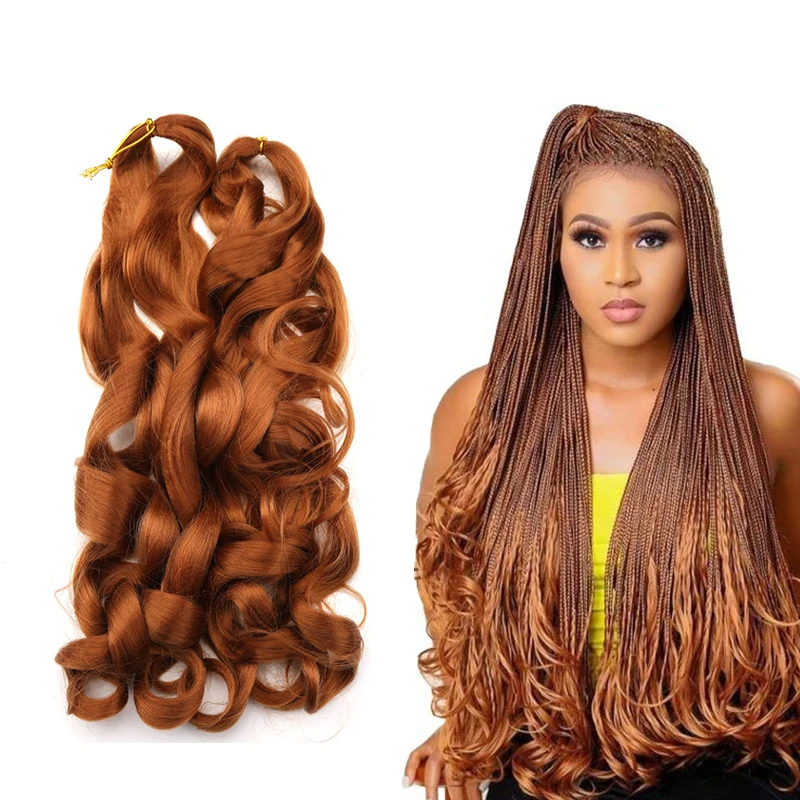 22 Inch Ombre Curl Wavy Braiding Hair Attachments  Cheap Extension Wavy Braiding  Synthetic Braids Hair Extensions