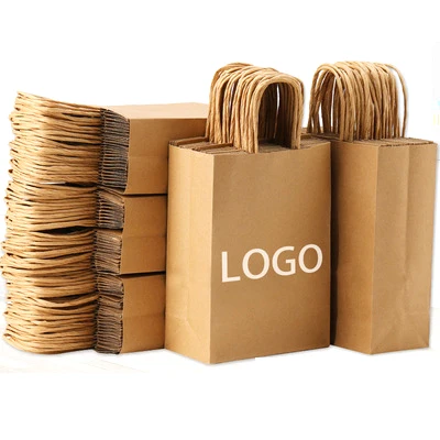 Customizable Clothing Take Away Bulk with Handles kraft paper bag for delivery