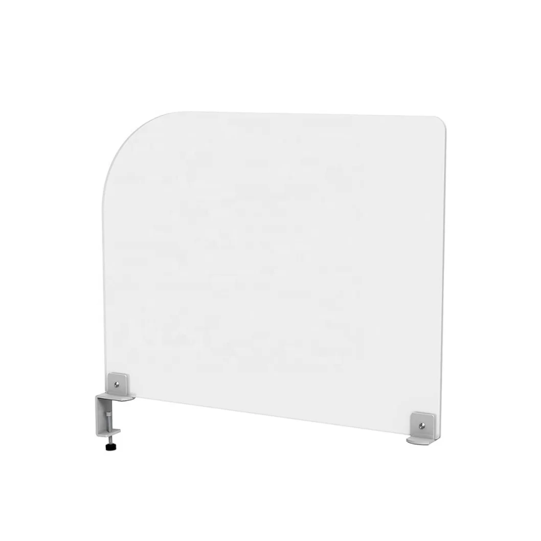 Manufacturer factory supplier Custom Frosted Privacy Desk Panel with 2pcs Desk Partition Clip Office Acrylic Desk Divider