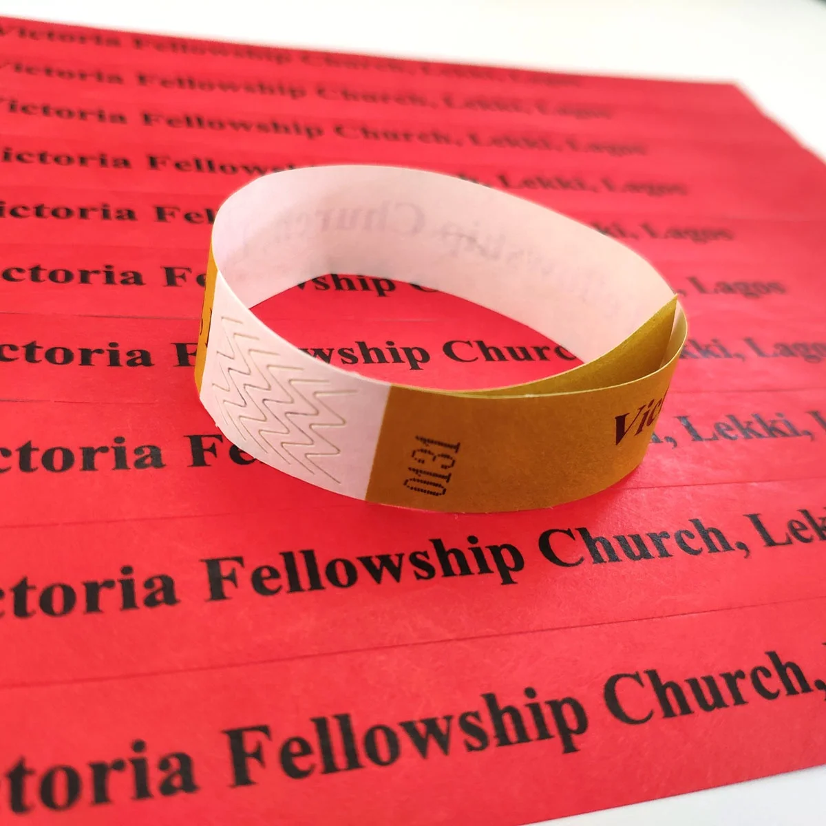 
Solid Color Tyvek Paper Blank Wristband Promotion Cheap Printing Event & Party Supplies Chinese New Year OEM Customized TYK1056D 