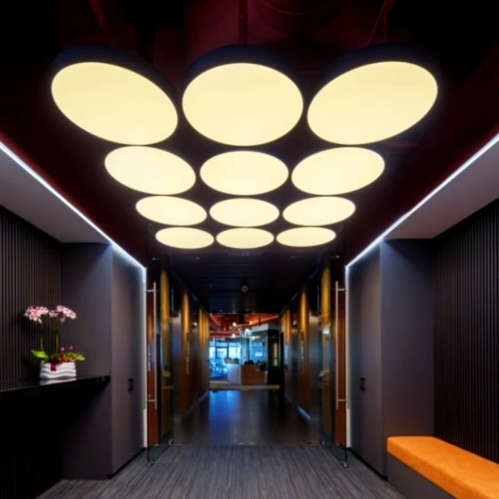 Brandon Wholesale Custom China Big Round Pendant Light Aluminum Led Profile Bar Hotel Home Decorative Chandelier Hanging Lamp