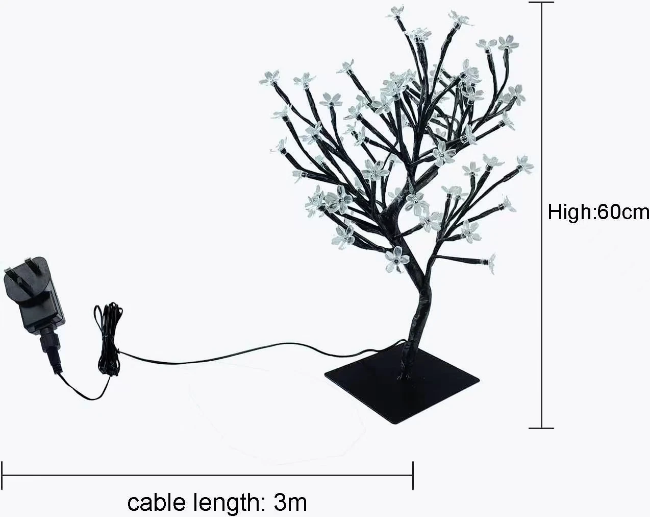 LED cherry blossom bonsai tree lamp 60cm 90 red LED fairy lamp