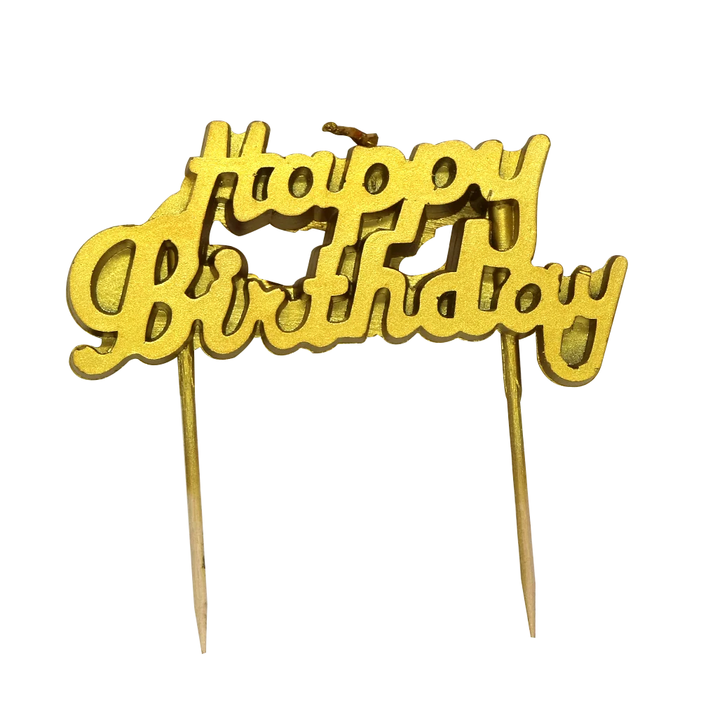 Wholesale Smokeless PVC Package Party Decor Letter Cake Candle Custom Design Metallic Gold Alphabet Happy Birthday Candle