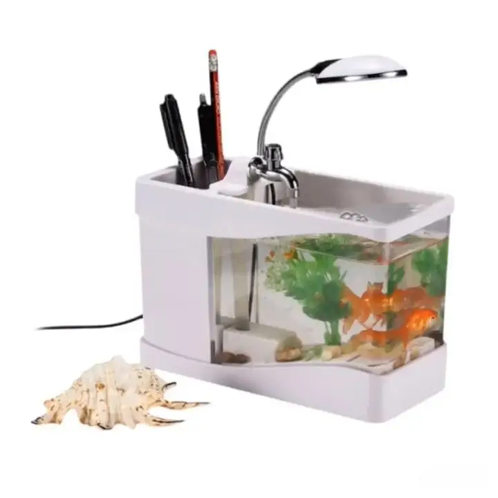 Mini Desktop USB Aquarium / mini fish tank / led Desktop Aquarium accessories
