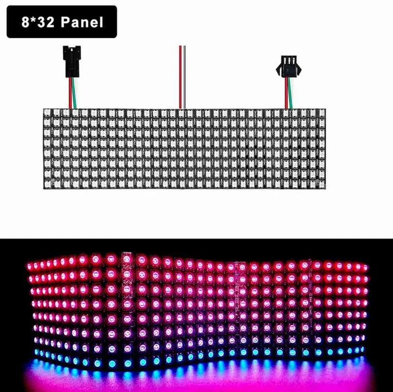 Гибкая Пиксельная панель WS2812B 5050 RGB SMD DC5V 8x8 16x16 8x32 люмен матричный экран WS2812 IC светодиодный модуль индивидуально адресуемый