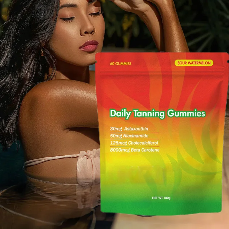 Manufacturer Private Label Skin Care Supplement Vegan Vitamin C Zinc Gummies Daily Tanning Gummies