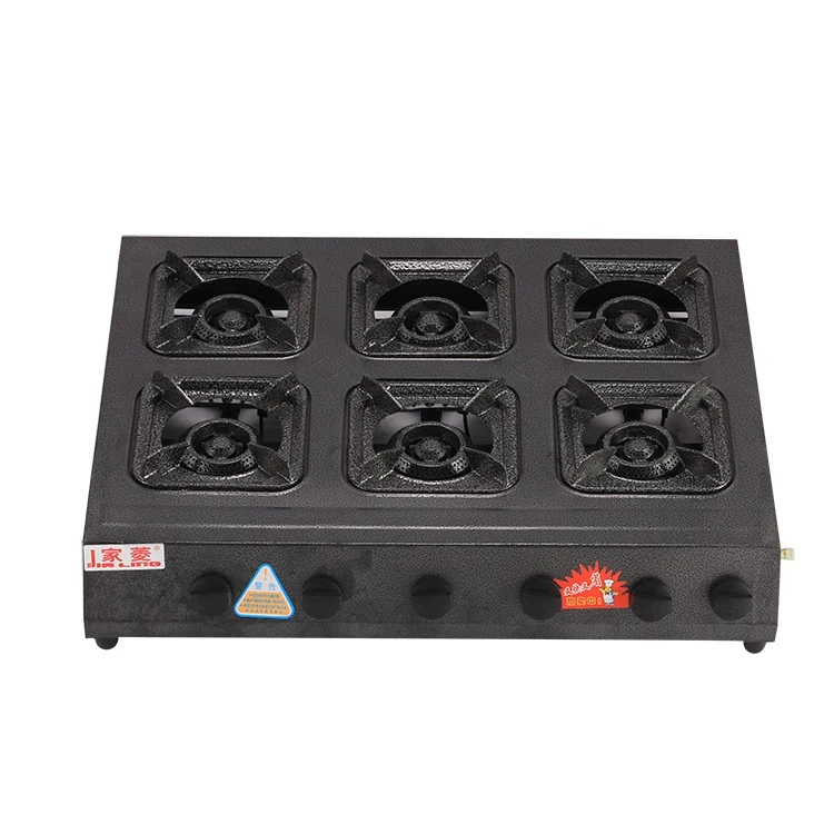 Коммерческая чугунная горелка для вок, газовая плита, уличная газовая плита с 6 горелками
