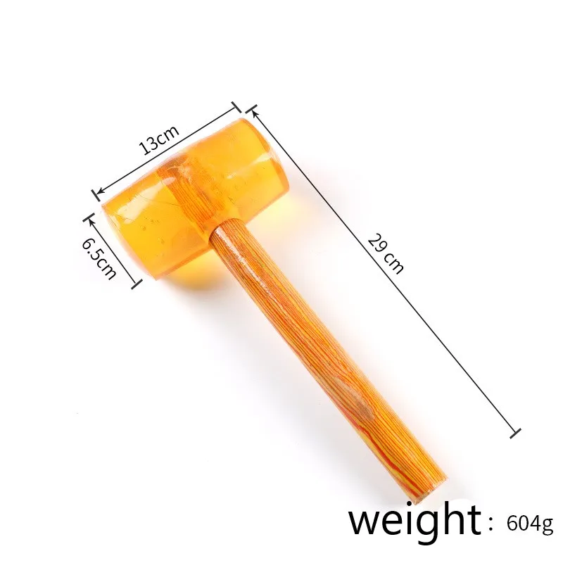 wooden handle transparent rubber mallet hammer